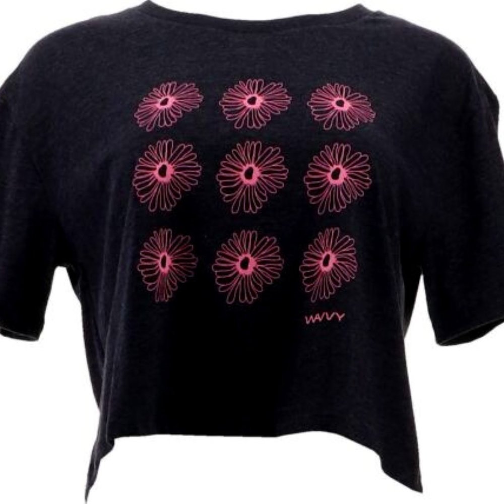 FLORAL CROP TOP - WVVY // NWT // Small // Short Sleeve Top Shirt Tee Tunic New